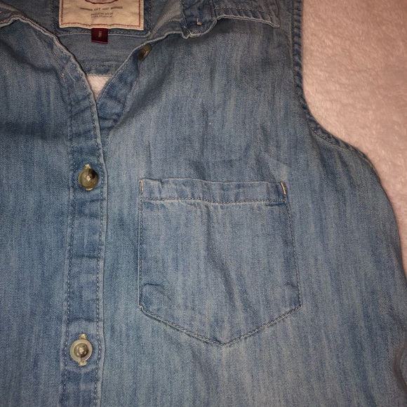 SO Sleeveless Button Down Denim Dress - Picture 4 of 5